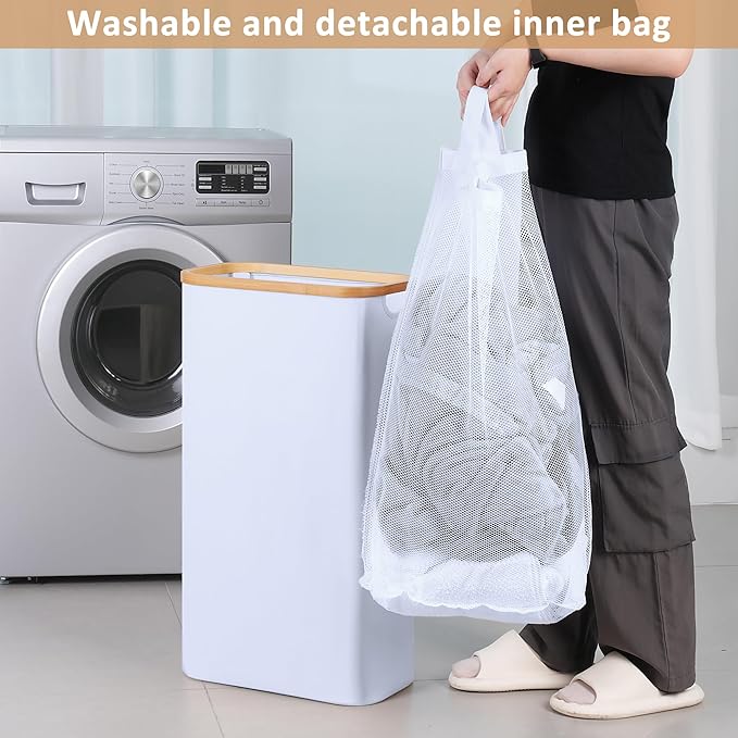 60L Slim Laundry Hamper, Narrow Laundry Basket