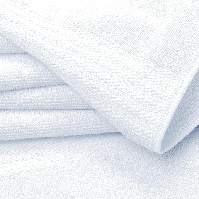 GLAMBURG Ultra Soft 12-Piece Washcloths Set 13x13-100% Ringspun Cotton