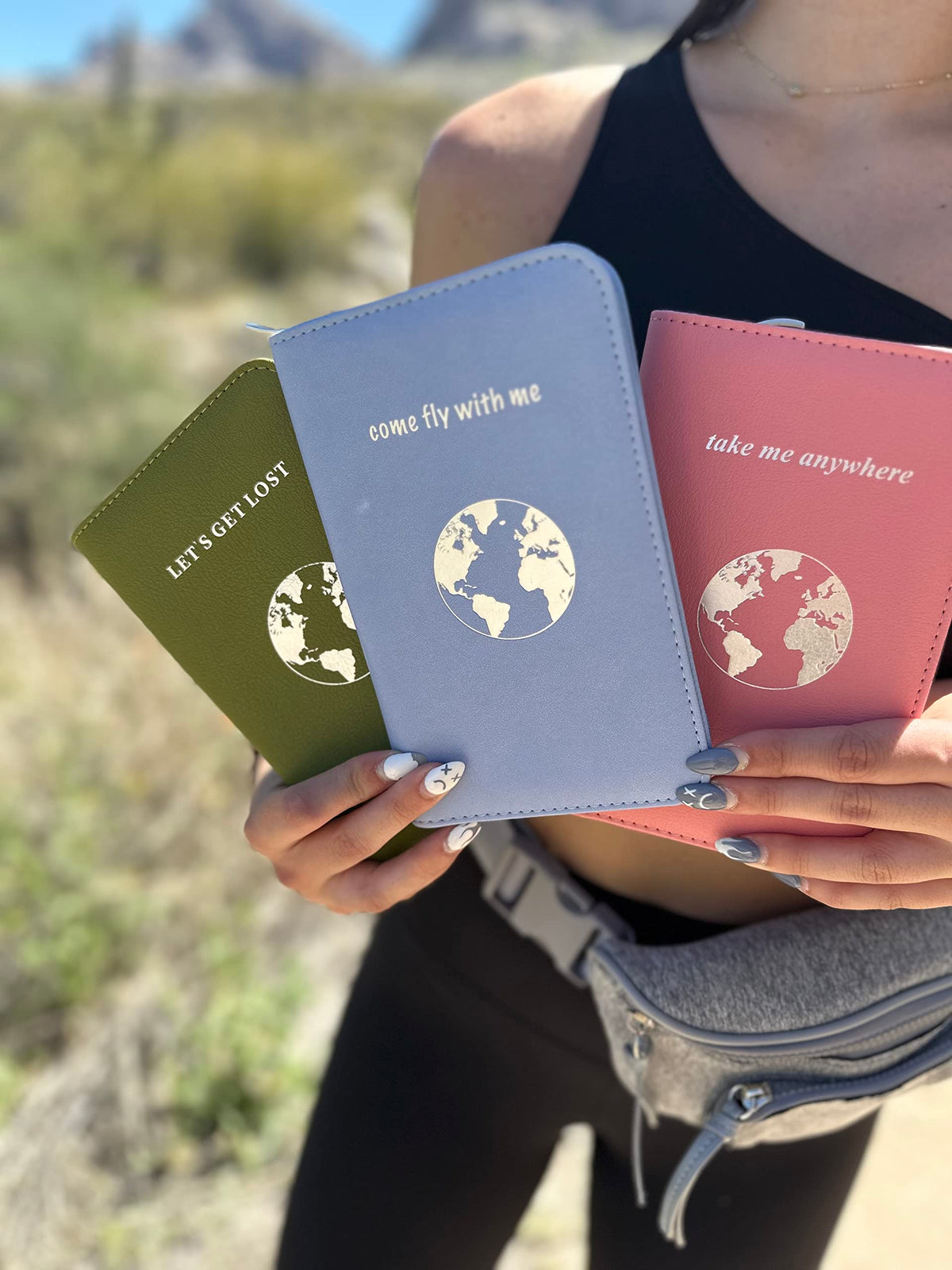 Phone Charging Passport Holder with Removable Fast Charging Power Bank that holds money, cards, phone, travel docs- RFID Blocking - Compatible with All Phones - Travel Accessories (Sky Blue)