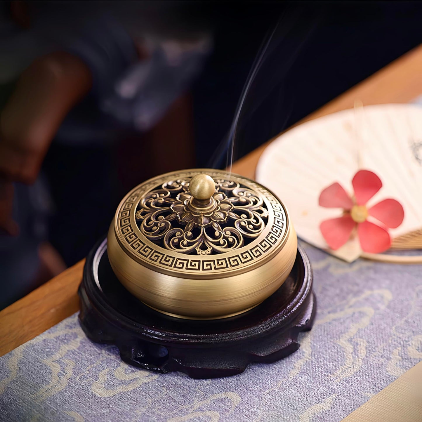 URFEEL Incense Cone Holder, Pure Brass Incense Burner, Cone Incense Burner, Bakhoor Burner, Incense Holder for Sticks Cone Coil Incense