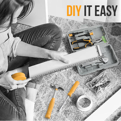 20 Pcs Basic Tool Kit, Compact Home Tool Set with Mini Tool Box, Ideal for Household Repairs, Office Maintenance, Simple DIY, General Tools User-friendly for Beginners, Women & Student(Yellow)