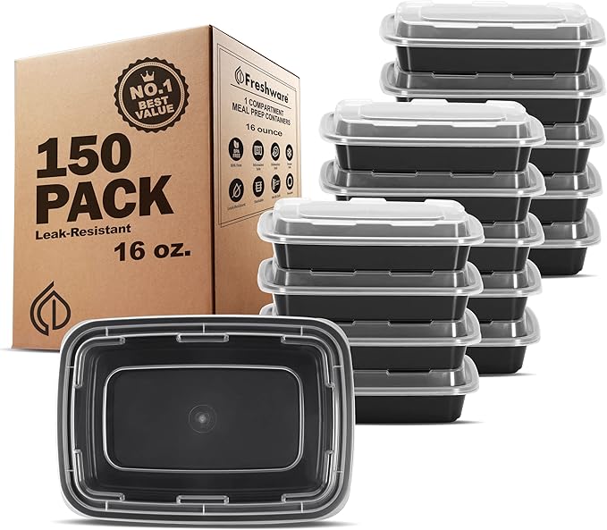 Freshware Meal Prep Containers 1 Compartment Food Storage Containers
