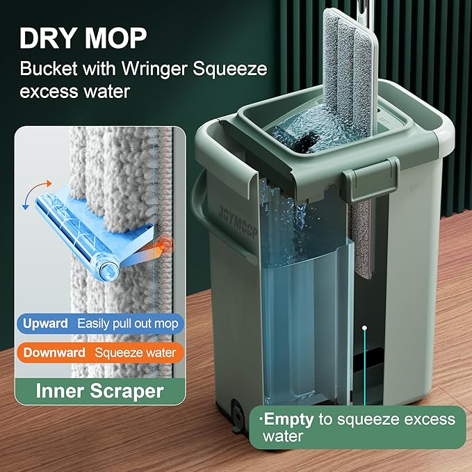 JOYMOOP Mop and Bucket with Wringer Set