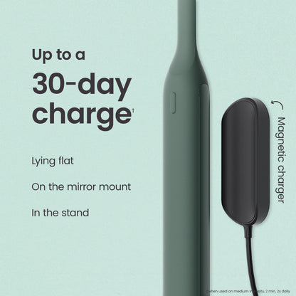 Quip Ultra Next Generation Smart Toothbrush - Timed Electric Toothbrush with Case - Replaceable Brush Head, Soft Bristles, Silicone Handle, 30-Day Battery Life - Travel Toothbrush - Dusk