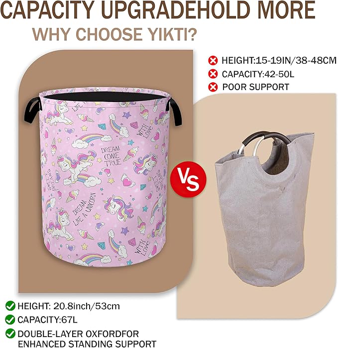 Laundry Hamper, Dreamy Rainbow Portable Collapsible Laundry Room Organization