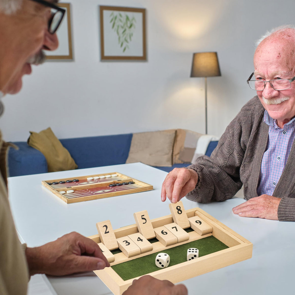 PHIELEY Alzheimers Products for Elderly, 9 Numbers Memory Games for Dementia Patients Seniors, Wooden Shut The Box Dementia Products for Elderly, Fidget Sensory Busy Board Gadgets Gifts Activities