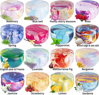 YOROXRG 16 Pack Scented Candles Gift Set - 2.5oz Strong Fragrance Natural Soy Wax Candles in Portable Travel Tin Jars - Perfect for Home Decoration and Gifting