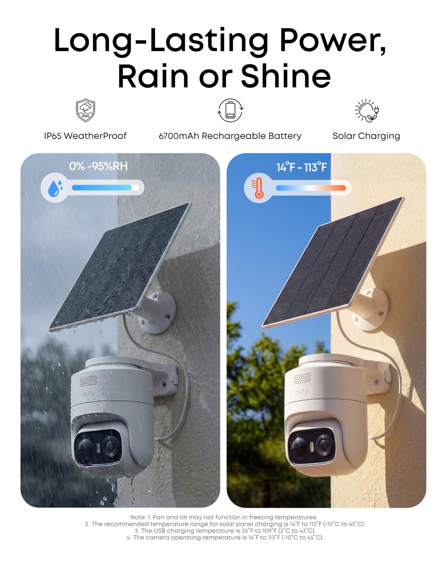 eufy Security eufyCam C37 4-Cam Kit, 360° Pan and Tilt Auto Tracking, Security Cameras Wireless Outdoor, 2K Solar Powered, Human/Vehicle/Pet/Face AI Detection, No Monthly Fee, Built-in Local Storage