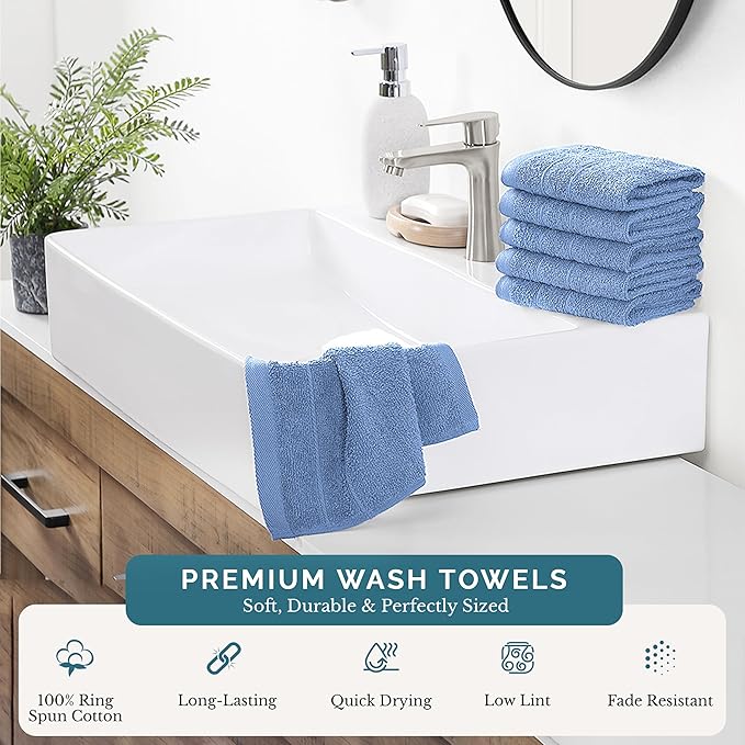 Casa Platino Blue Wash Cloths
