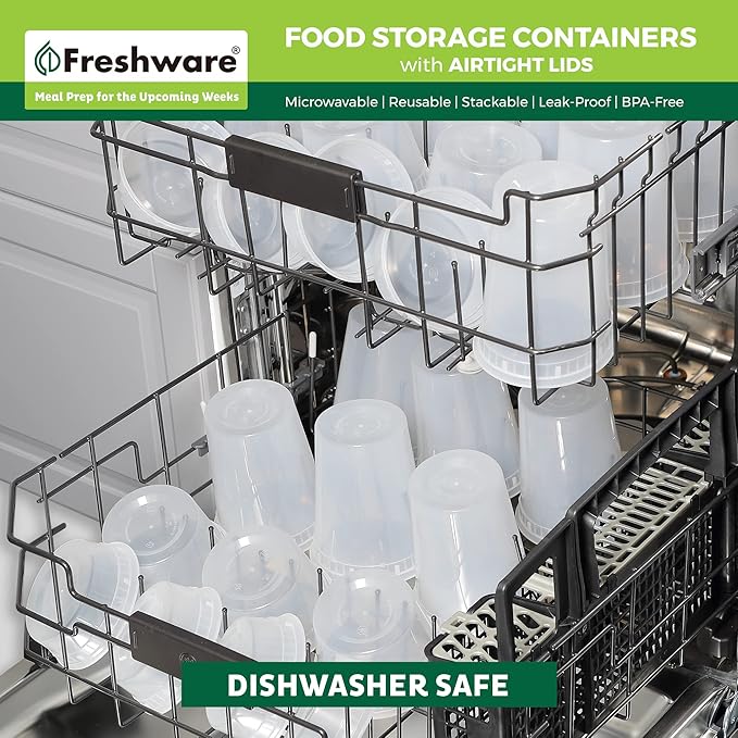 Freshware Food Storage Containers 24 oz Plastic Deli Containers