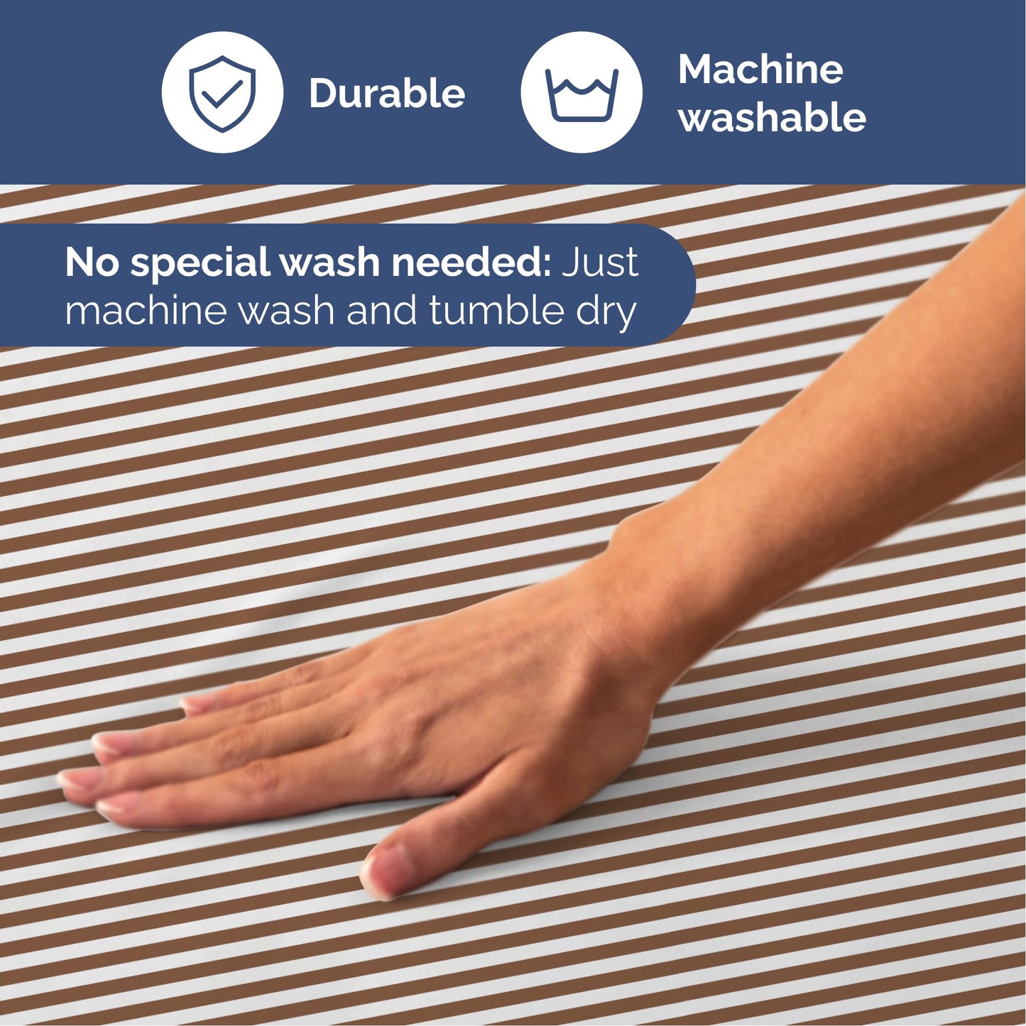 Striped Sheets - Brown Striped Sheets - 1 Flat & 1 Fitted & 2 Pillowcases w/ Deep Pockets – Comfy, Wrinkle & Fade Free - Ultra-Soft, Breathable & Cooling – Luxury Pinstripe Bedding - Full Size Bed Set