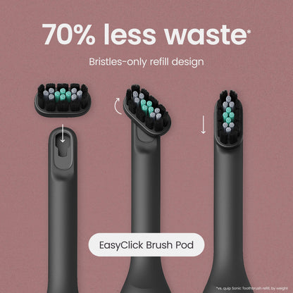 Quip Ultra Next Generation Smart Toothbrush - Timed Electric Toothbrush with Case - Replaceable Brush Head, Soft Bristles, Silicone Handle, 30-Day Battery Life - Travel Toothbrush - Dusk
