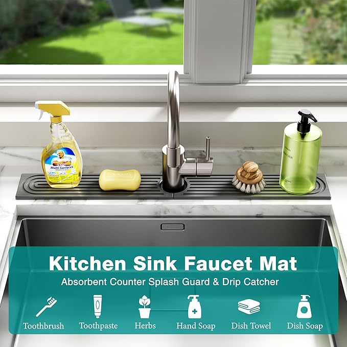 Stone Faucet Mat for Kitchen Sink