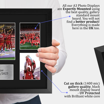 HWC Trading Liverpool 2025 Champions Gift Premier League Season 24-25 Winners Printed Memorabilia Signed Autograph Photograph Display for Football Fans and Supporters - A3 Framed