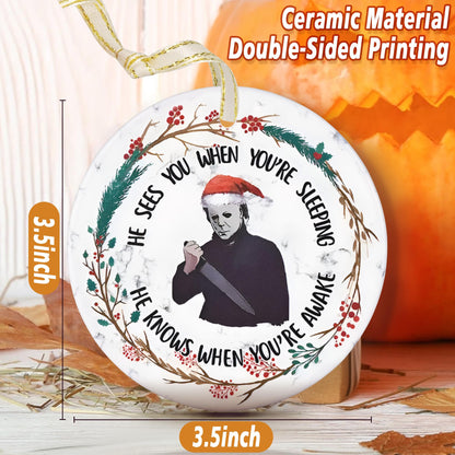 Christmas 2025 Ornaments, Christmas Ornament Gift, Holiday Keepsake, Stocking Stuffers, Gift Ideas - Scary Halloween
