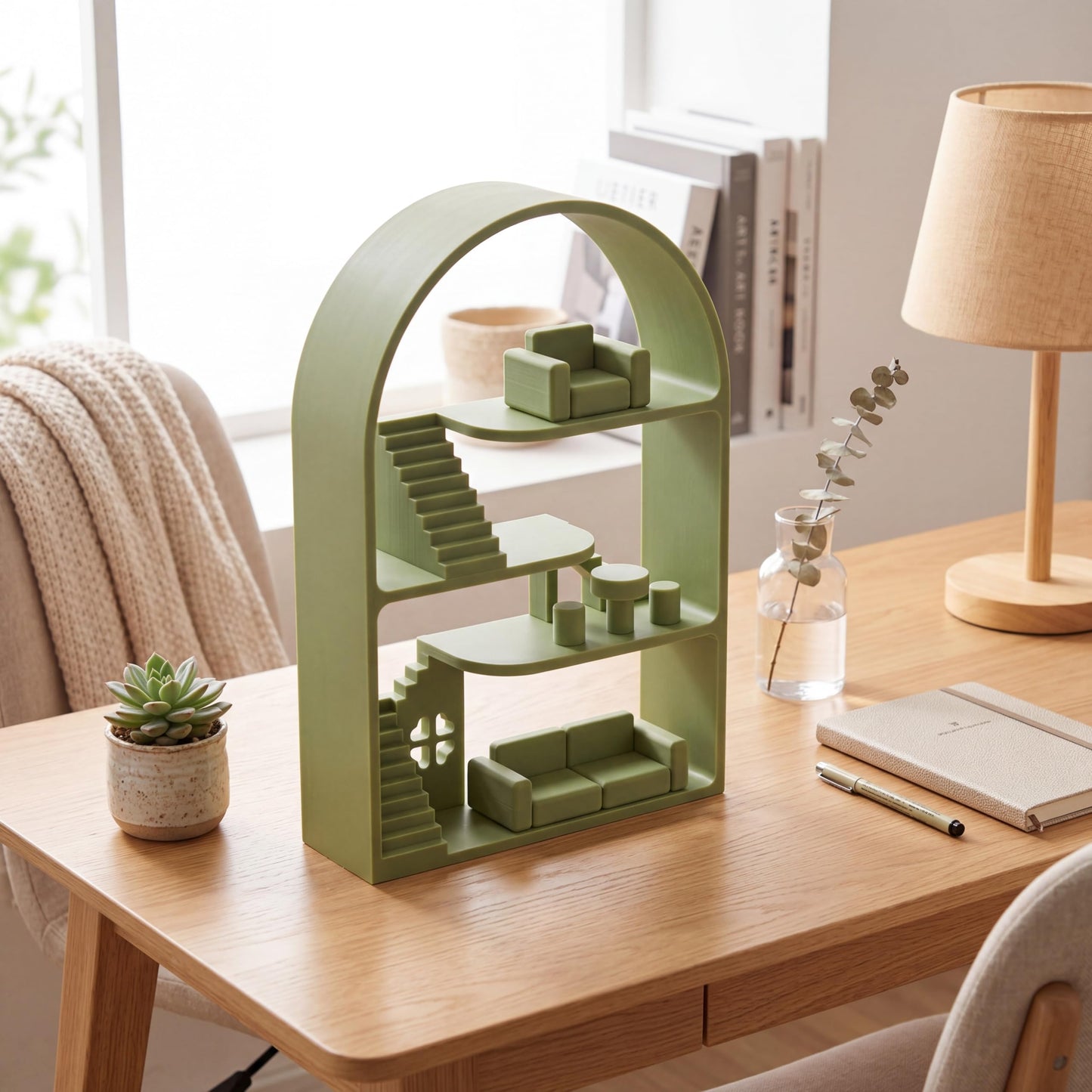 Sliner Green Display Shelf Compatible with Small Figures, Blind Box Glow in the Dark Figures Organizers Stand, Decorative Storage Stand for Collectible Figurines