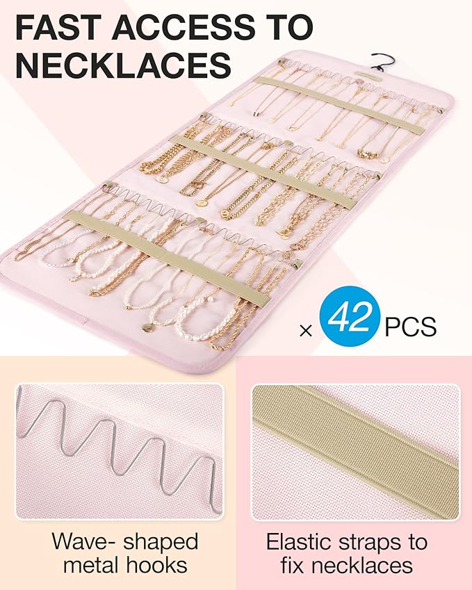 BAGSMART Hanging Jewelry Organizer Storage Roll