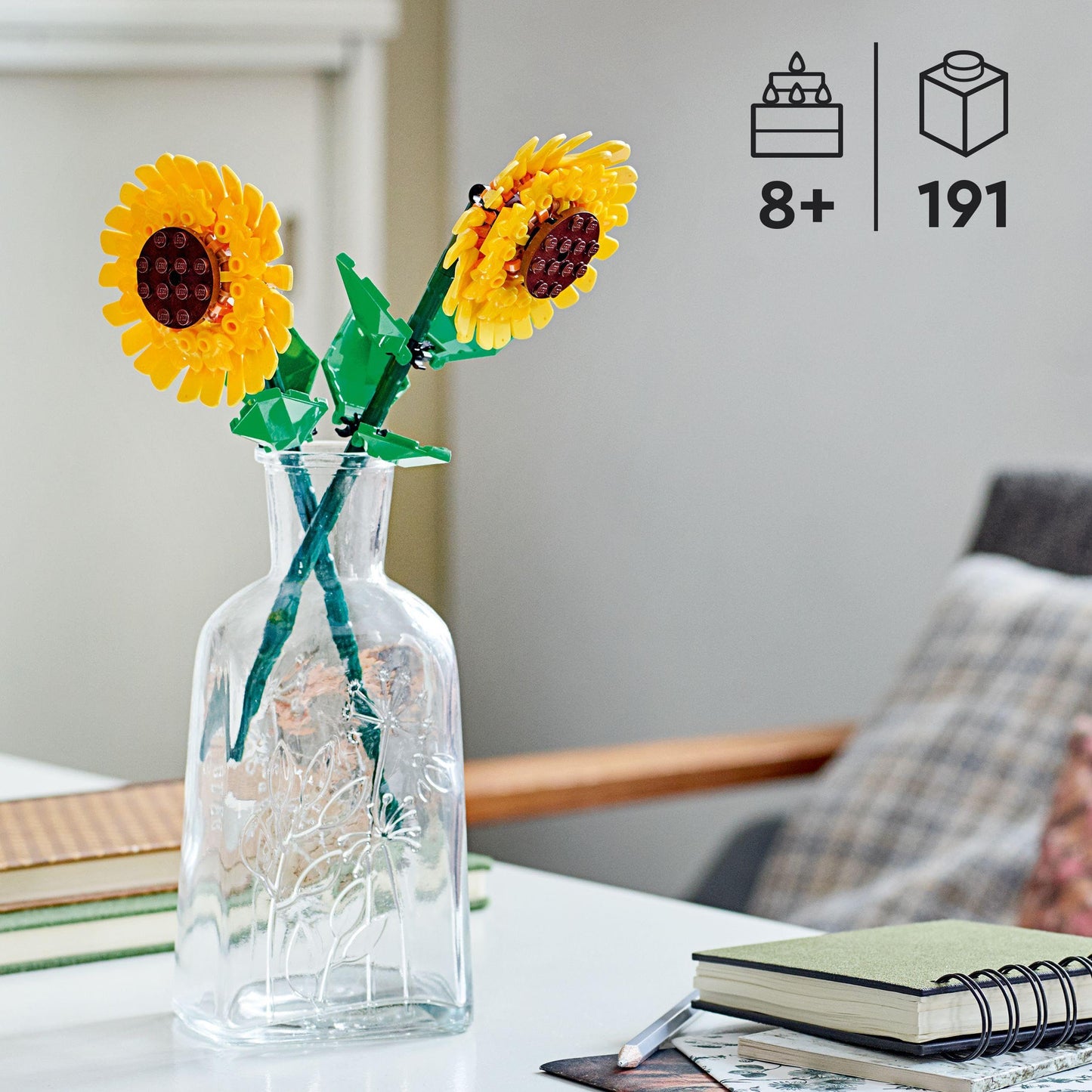 LEGO Botanicals Sunflowers - Yellow Faux Flowers Building Set - Gift for Mothers or Floral Home Decor for 8+ Year Old Girls and Teenagers - Botanical Collection - 40524