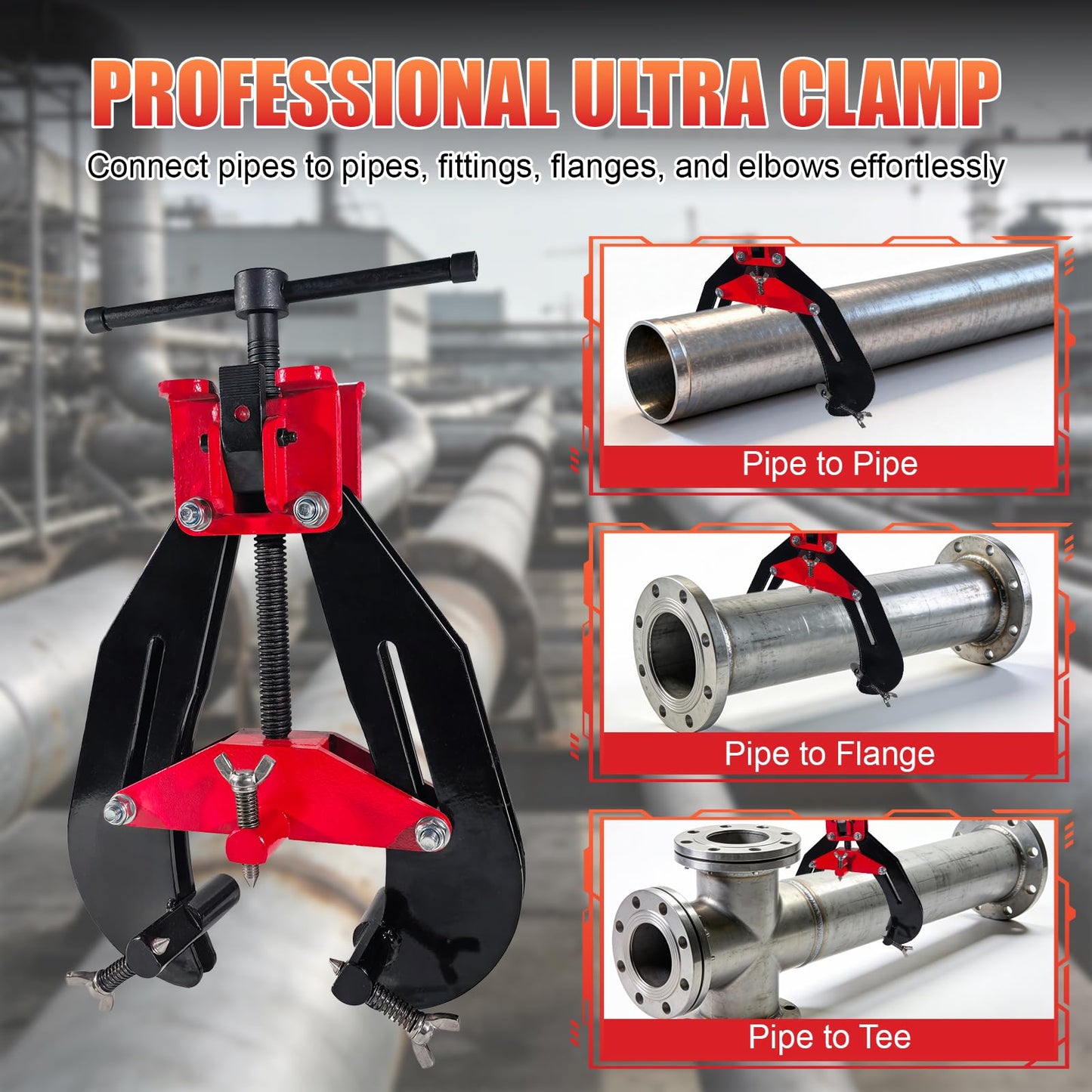 Alwalkee 5" to 13" Heavy Duty Pipe Alignment Clamp, Professional Welding Clamp with Quick Release