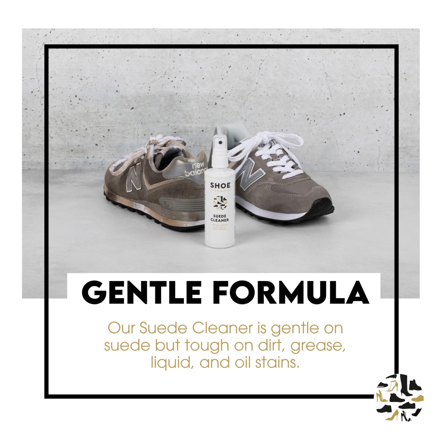 Shoe Clinic Suede Cleaner and Suede Brush | Deep Cleans & Protects | Use on Dress Shoes, Trainers, Boots, Heels, Sandals
