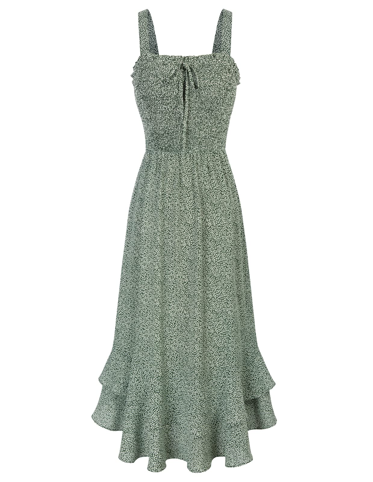 GRACE KARIN Women's 2025 Summer Floral Boho Dress Square Neck Strapped Swing A Line Sundress Beach Long Maxi Outfits