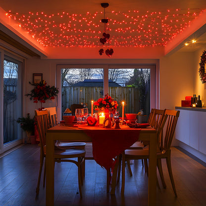 JMEXSUSS 250 LED Red Christmas Lights Indoor Outdoor Waterproof with 8 Modes, 91.5ft Expandable Red String Lights for Bedroom Tree Patio Garden Party Holiday Decorations