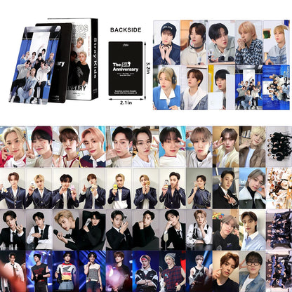 Stray Kids Gifts Set, Including 110 Photocards, 180 Stickers, 1 Drawstring Bag Backpack, 24 Lomo Cards, 3 Design Bracelet, 2 Adhesive Posters, 2 Lanyards, 2 Pins and Keychain SKZ's Fans Merchandise