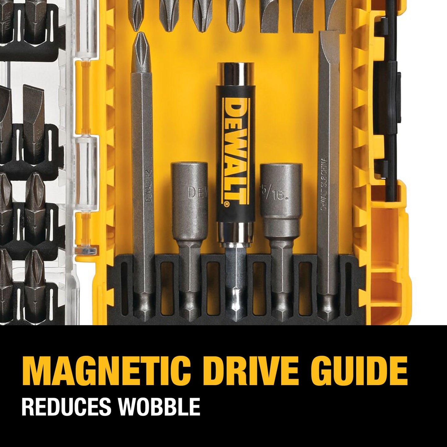 DEWALT Screwdriver Bit Set with Tough Case, 45-Piece (DW2166), Grey/Silver Screwdriving Set With Tough Case
