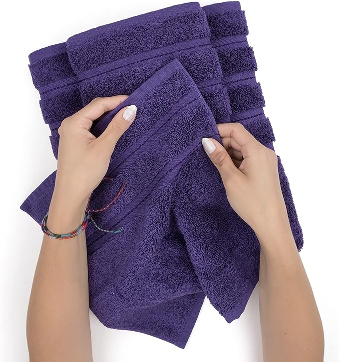 American Soft Linen Luxury 4 Piece Bath Towel Set, 600 GSM 100% Cotton Turkish