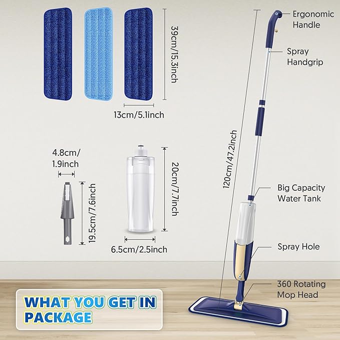 Spray Mops for Hardwood Floor Cleaning: MEXERRIS Wet Mops Dry Dust Mop