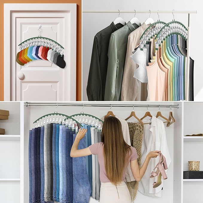 3 Pack Legging Organizer for Closet Hanging, Pants Hangers