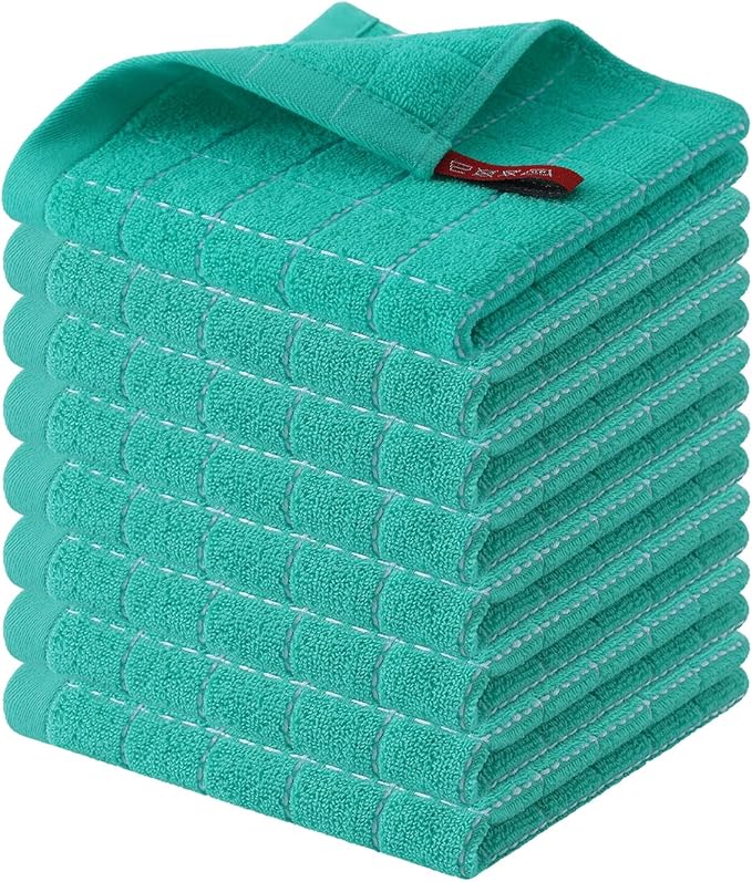 Homaxy 100% Cotton Terry Kitchen Dish Cloths, Ultra Soft and Absorbent Dish
