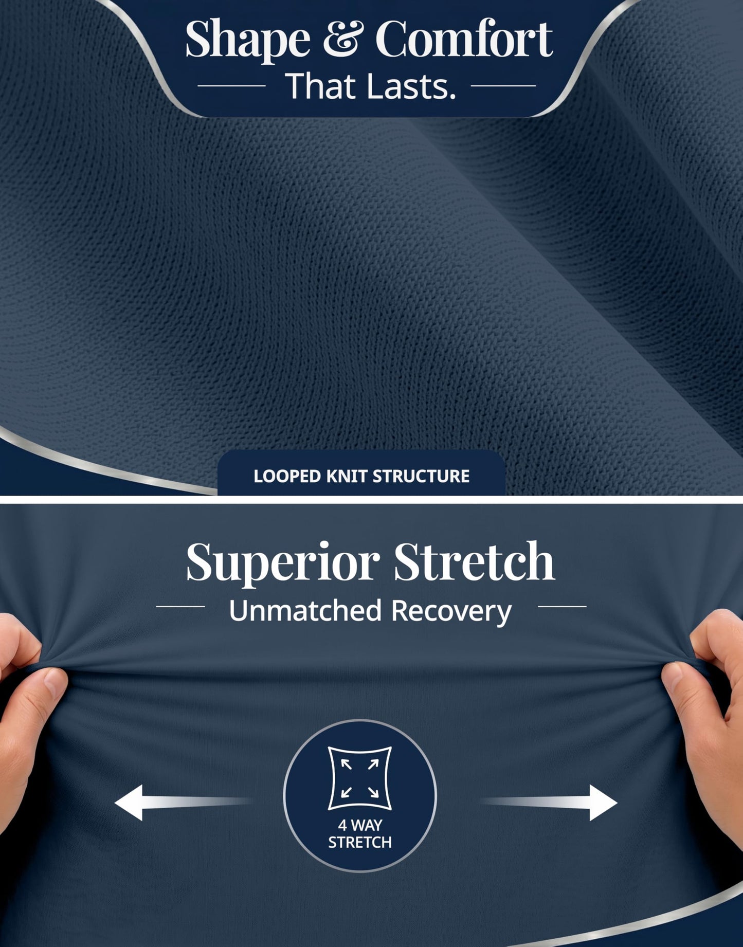 Full Size Bottom Sheet - All Around Durable Elastic for a Snug Fit - 15" Deep Pocket Fitted Sheet - Helps Keep You Cool & Dry and Stays in Place - Ultra Soft, Wrinkle Free & Easy Care - Estate Blue