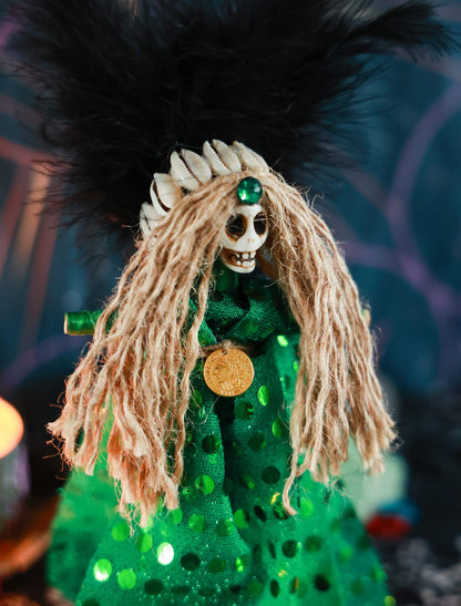Nosadi Voodoo Doll Handmade Set Real Hemp Rope Wrapped Skull Horror Witches Poppet Gifts Doll for Halloween Birthday Christmas Party Gift Supplies Decoration
