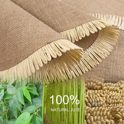 FunWheat 15 Inch Round Jute Placemats Set of 12, Braided Burlap Table Mats for Dining Table, Heat Resistant Farmhouse Woven Placemats for Fall Farmhouse Decor (Coarse-Edged Sunflower)