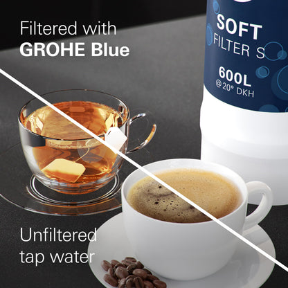 GROHE Blue S-Filter Cartridge - Replacement Filter for Blue and Red Water Systems for Fresh Filtered Water, Reduces Limescale and Heavy Metals, Capacity 600 Litre, 40404001