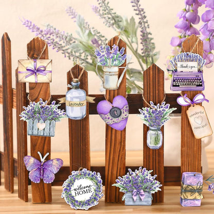 Shuanghao Double-Sided Wooden Ornaments for Christmas Tree - Wood 24Pcs Holiday Hanging Decor with String, Home Festive Decorations for Xmas, Halloween, Nativity