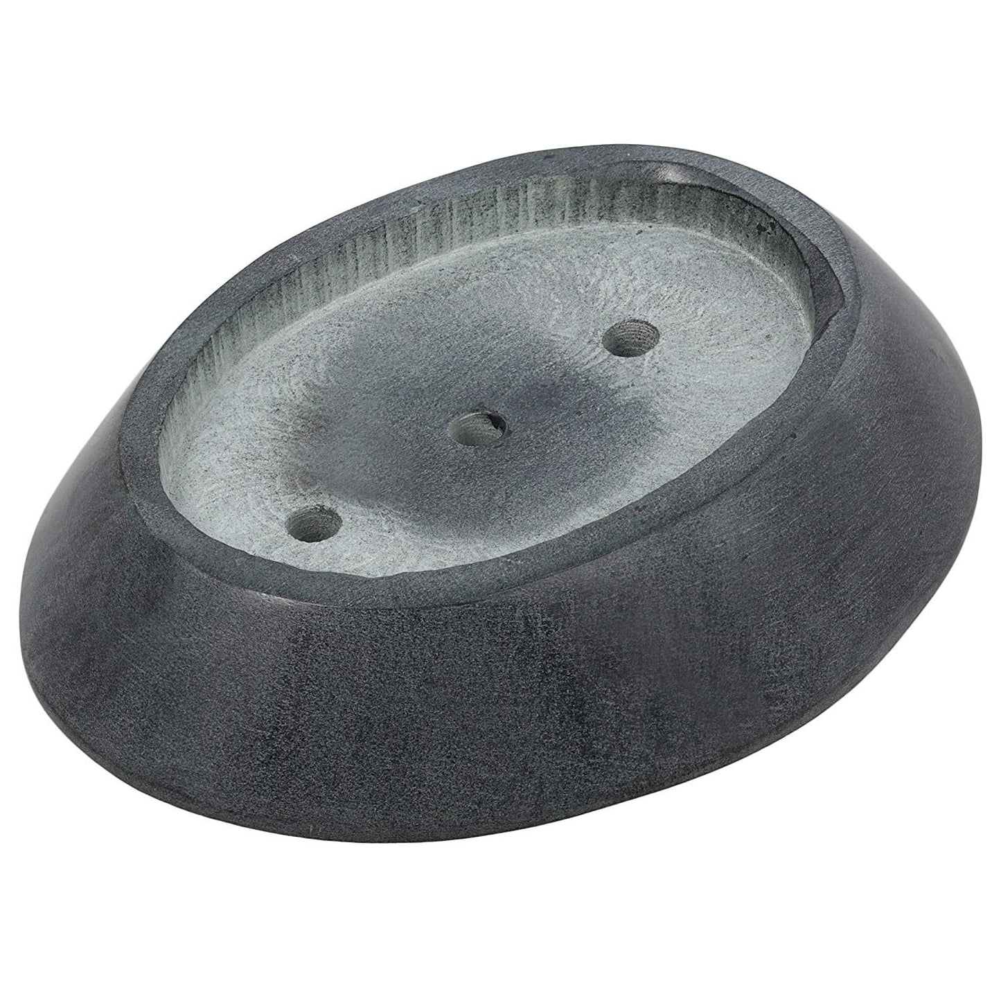 Ajuny Self Draining Soap Dish with Drain Durable Waterfall Stone Soap Tray Holder Soap Saver for Shower, Bathroom, Kitchen, Bathtub Easy Clean - Grey