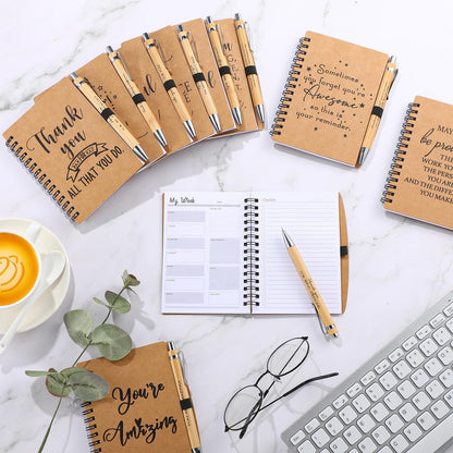 Tellingyou 20 Pcs Bulk Employee Appreciation Gifts Notebook with Pens Teacher Nurses Appreciation Week Gifts Thank You A6 to Do List Notebook for Team Office Coworker Staff Graduation
