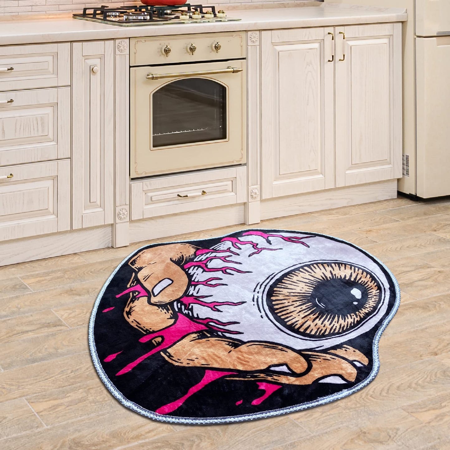 LVILPDHH ScaryOne Eye Halloween Soft and Absorbent Microfiber Bath Rugs，Machine Wash Dry，Indoor Doormat Front Door Mat Non Slip，Bed Rug 31x31 Inch