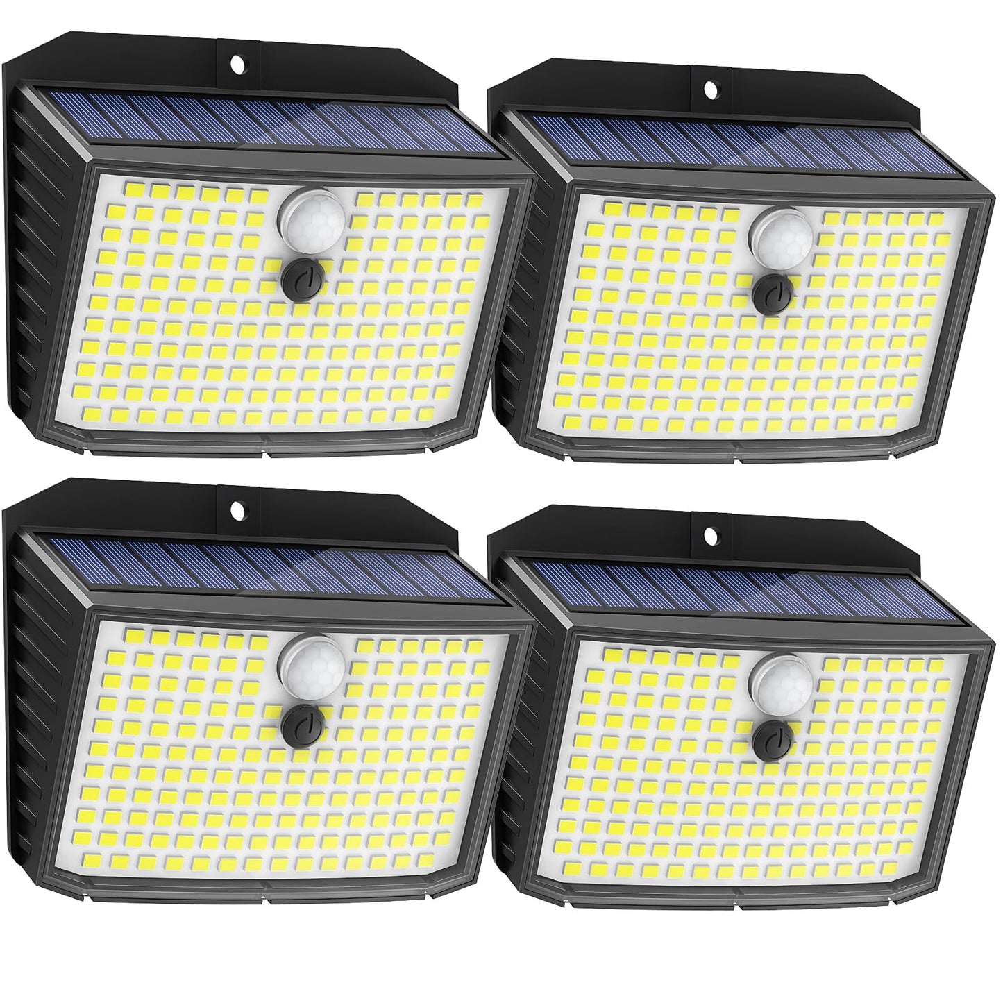 CLAONER Solar Security Lights Outdoor, Motion Sensor Light 3 Lighting Modes Solar Powered LED Lights IP65 Solar Wall Lights for Yard Garage Garden Fence Door (4 Pack)