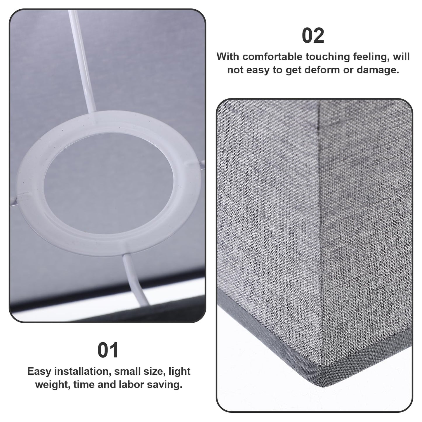 Baluue Square Lamp Shade 7.87X5.51X5.51 Inch Linen Light Cover for Floor and Table Lamps Soft Diffused Lighting Eye Protection Bedroom Living Room