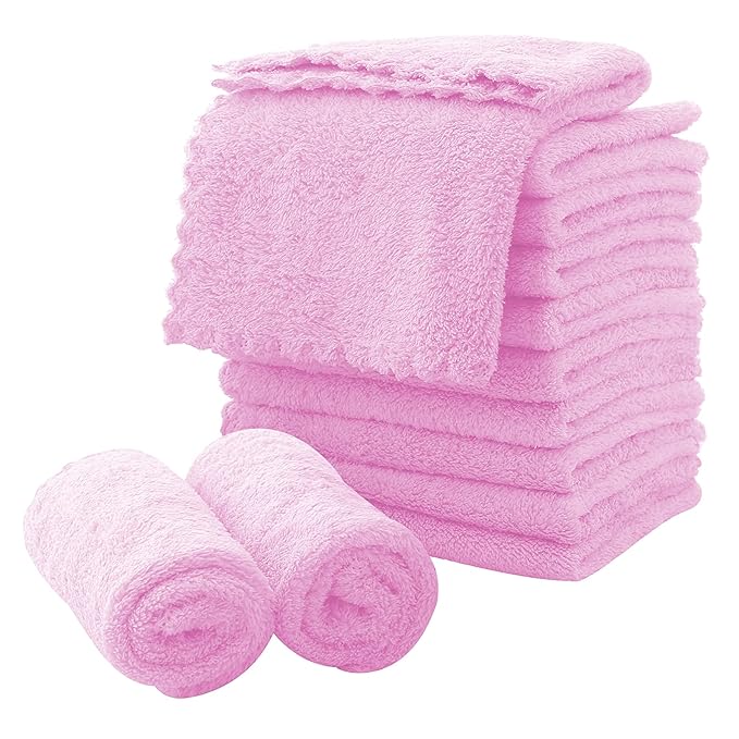 MOONQUEEN Microfiber Facial Cloths Fast Drying Washcloth 12 Pack