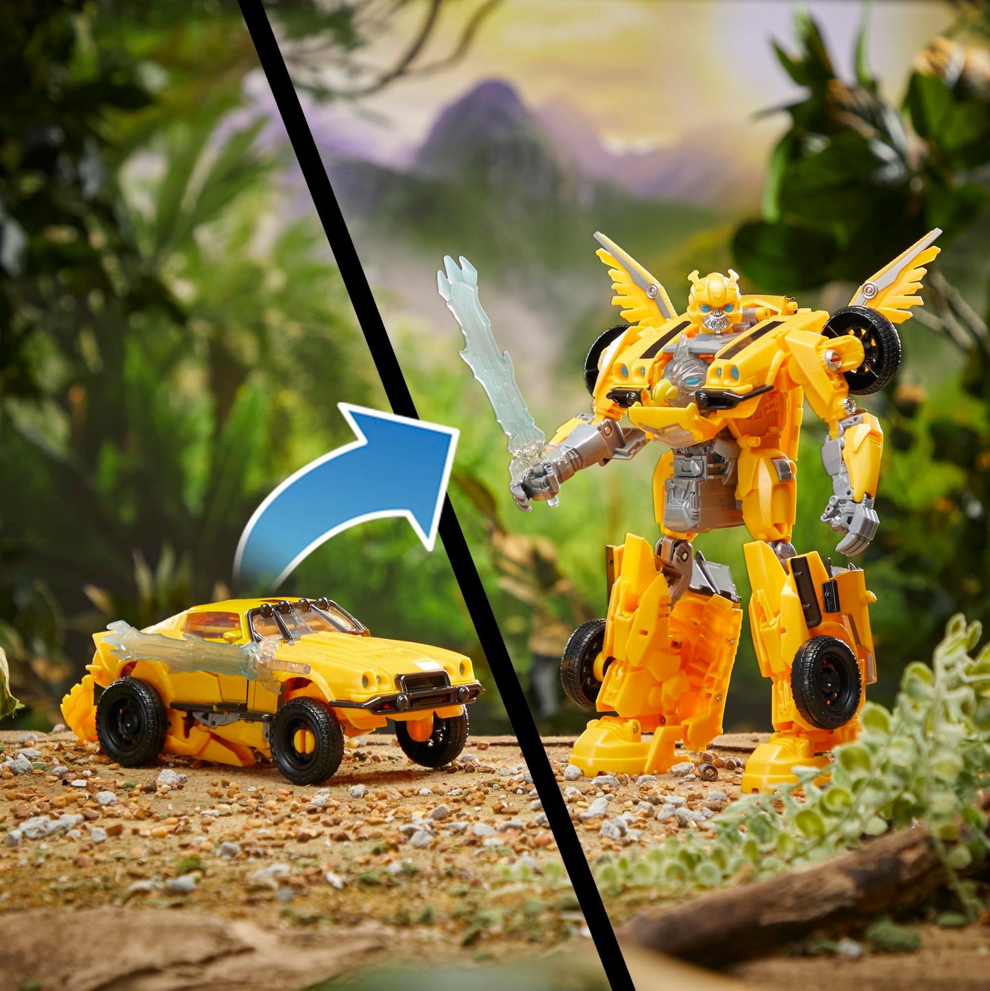 Transformers Toys Rise of the Beasts Film, Beast-Mode Bumblebee Action Figure, Ages 6 and up, 25 cm