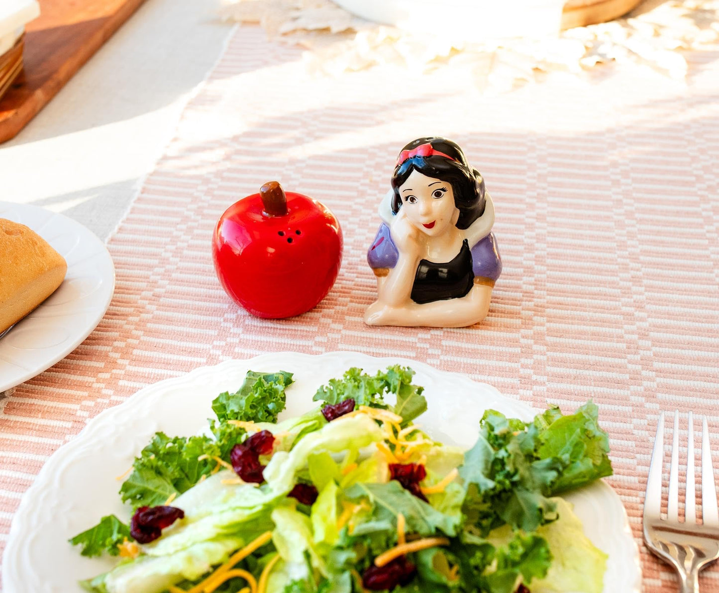 Disney Snow White and Apple Ceramic Salt and Pepper Shakers, Set of 2 | Spice Dispenser Storage Canisters