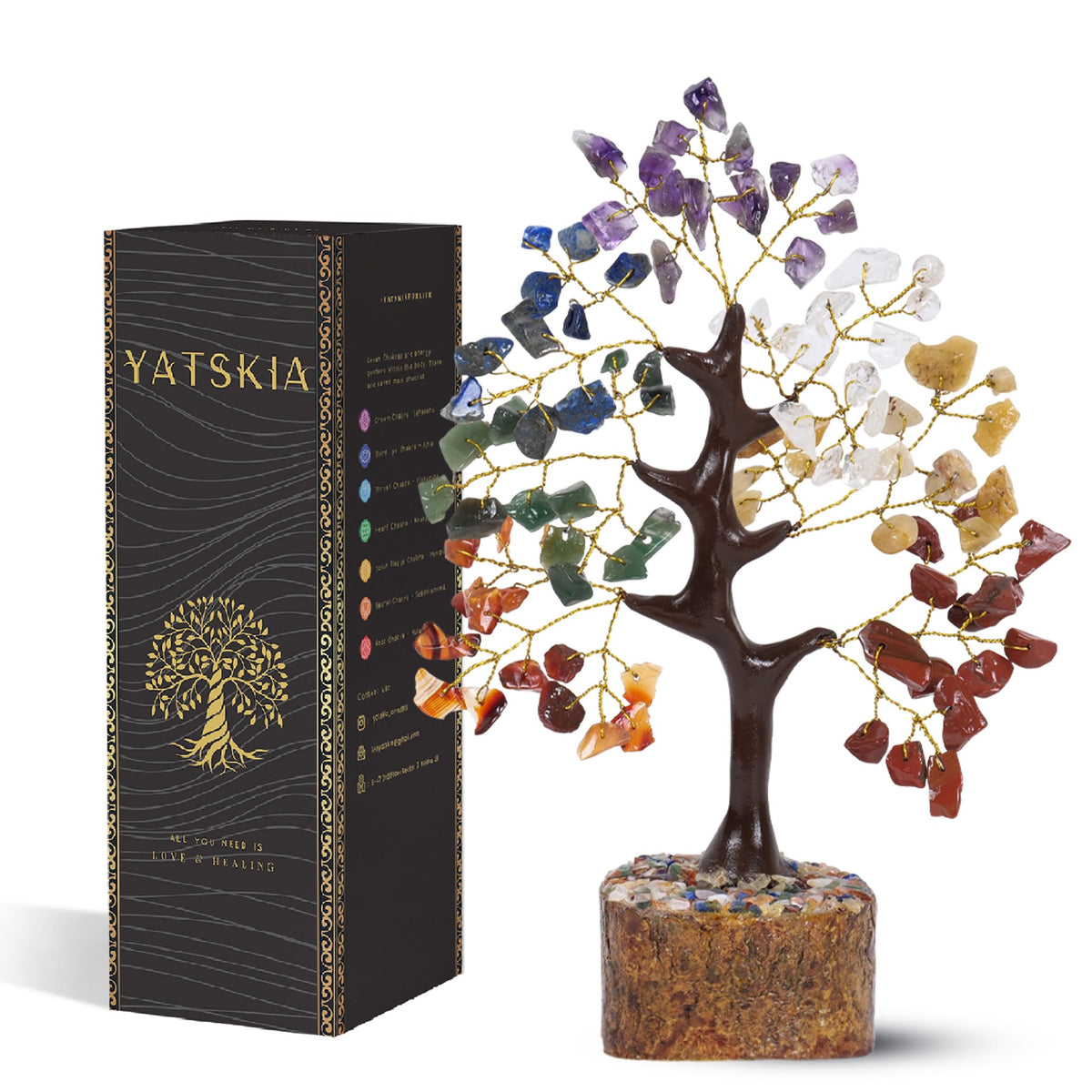 Seven Chakra Tree Of Life Crystal Tree, Crystals And Healing Stones, Birthday Gifts For Women, Healing Crystals And Stones Feng Shui Decor, Crystal Decor For Home Office, House Warming Gifts New Home