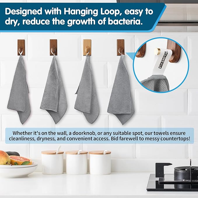FIXSMITH Grey Microfiber Cleaning Cloth -Pack of 8, Highly Absorbent Cleaning