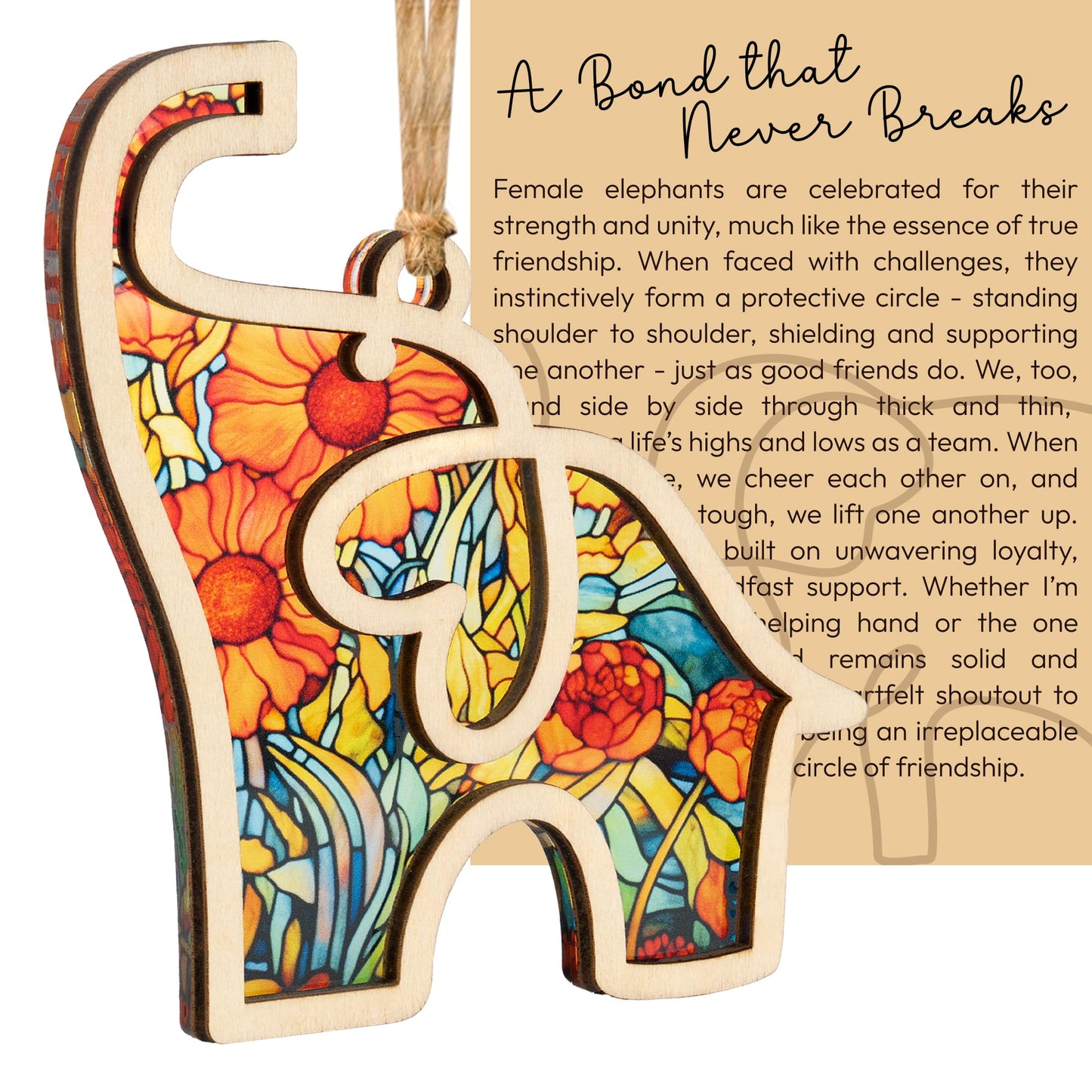Best Friend, Friendship Elephant Ornament, Elephant Gift for Women, Unique Galentines Gifts for Friends, Birthday Valentines Day Gifts for Friends (Yellow)