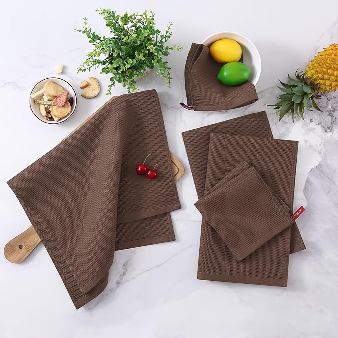 Homaxy 100% Cotton Waffle Weave Dish Cloths