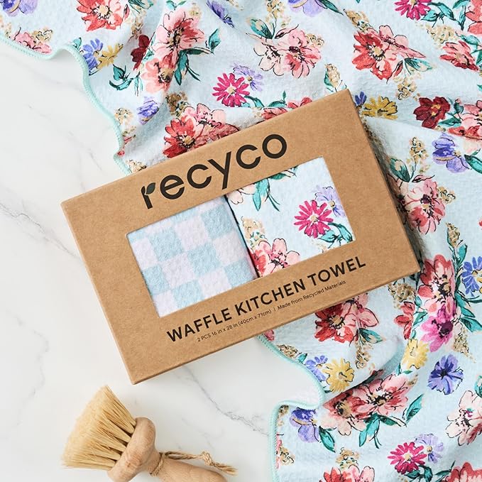 RECYCO Waffle Kitchen Towel Set of 2